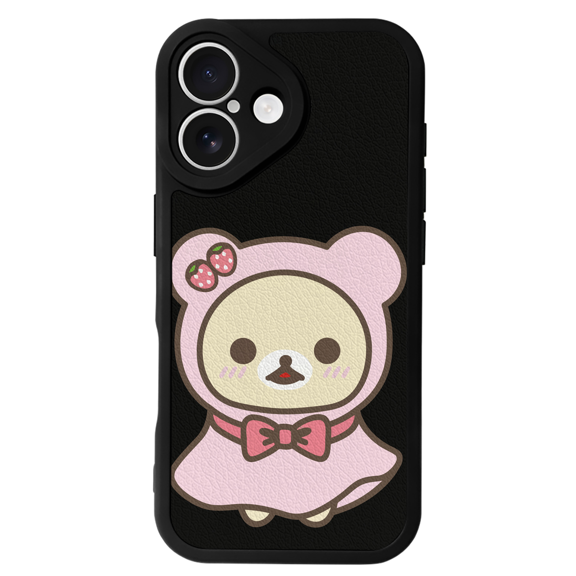 （画像用） リラックマ リラックマ キイロイトリ Rilakkuma Korilakkuma Kiiroitori 【iPhone 16シリーズ対応】シリコンスマホケース（レザー調） 材質：シリコン